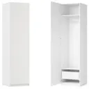 Шкаф распашной София белый 60х232,2х54,5  с 2 полками, штангой и ящиком ЛДСП каркас белый